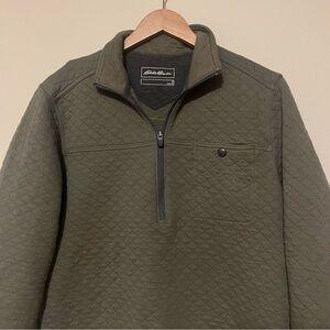 Eddie Bauer Quilted Half-Zip in Olive